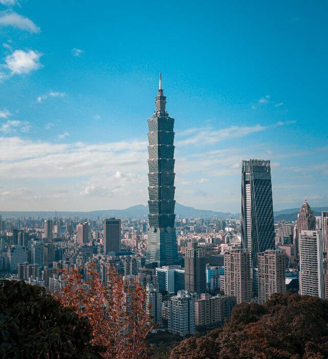 Taipei 101. The Master Program in Smart Healthcare Management is close to Taipei City, the capital city of Taiwan. Taipei 101 is the tallest building in Taiwan. The picture was taken at Elephant Mountain, a famous hiking place in Taipei.
